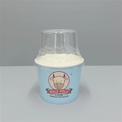 Tub Pháipéir Uachtar Reoite 12oz le clúdach plaisteach le haghaidh parlús uachtar reoite